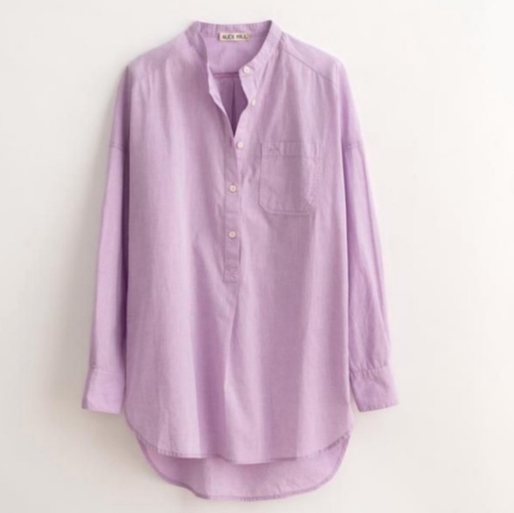Alex Mill Popover Cotton Shore Long Sleeve Tunic - Lailac- XS NWOT